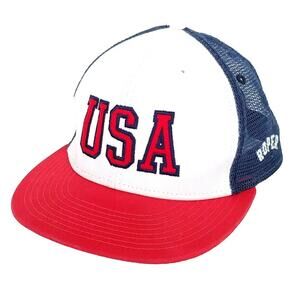 USA Roper Snapback Mesh Adjustable Trucker Baseball Hat America Patriotic Cap‎